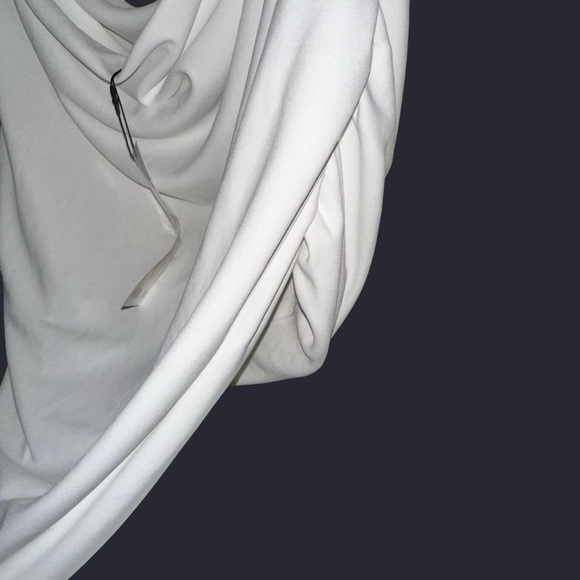 Zara White Draping Sleeveless Blouse Draped Crop Top Size Extra Large NWT - Picture 5 of 5